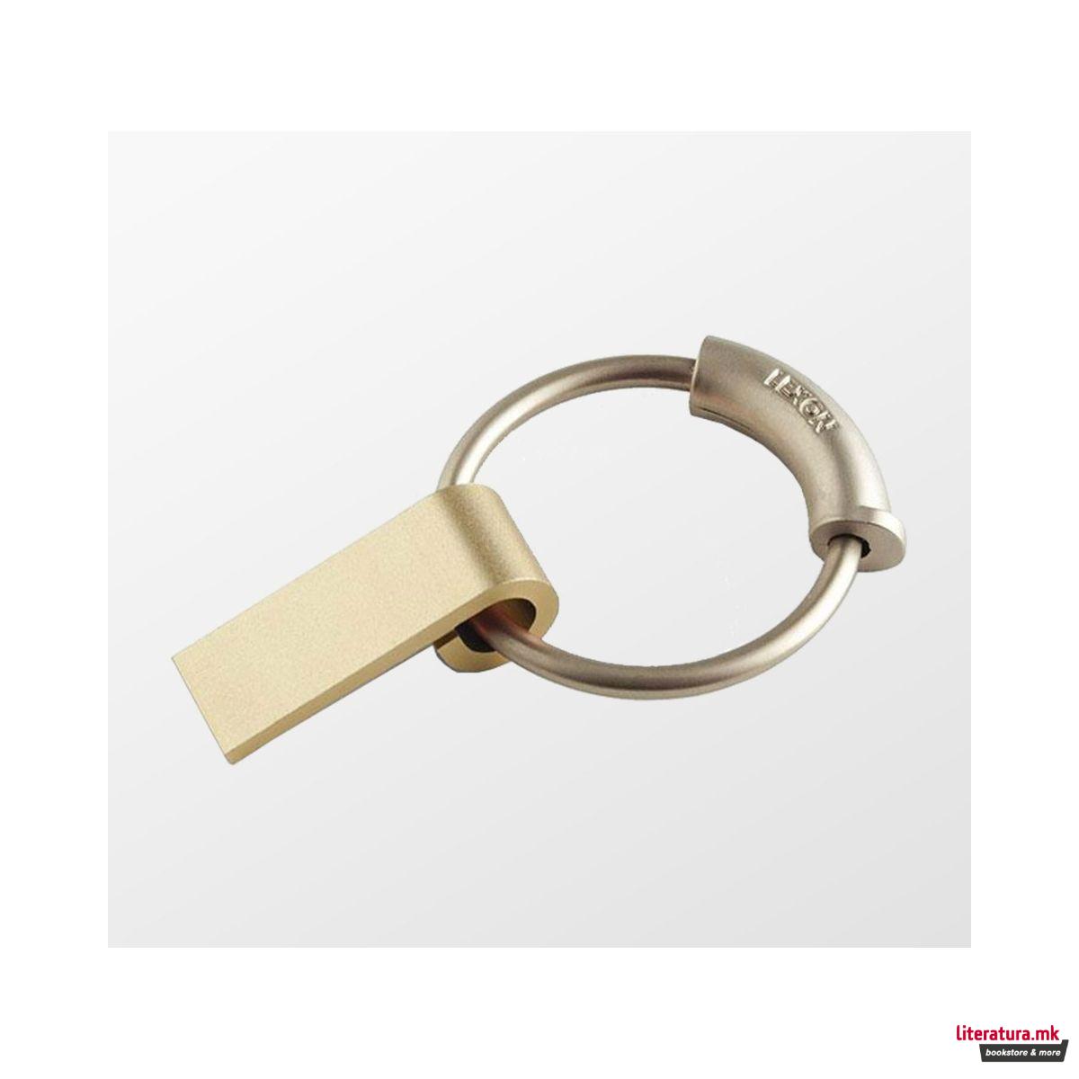 Приврзок за клучеви - USB, FINE, златен 