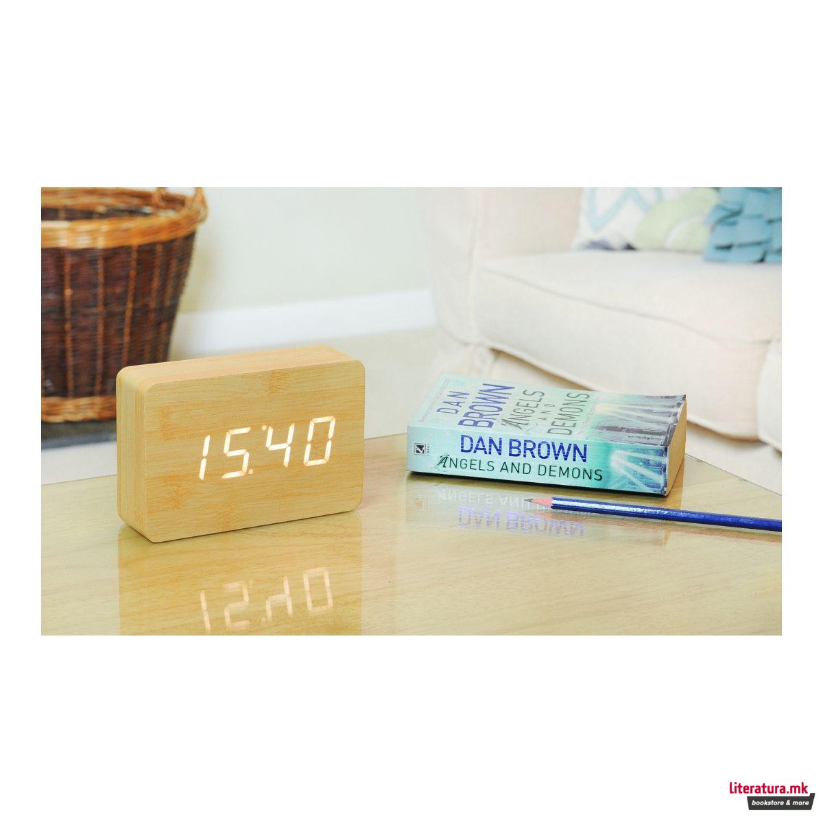 Часовник, Brick Click Clock - Beech 