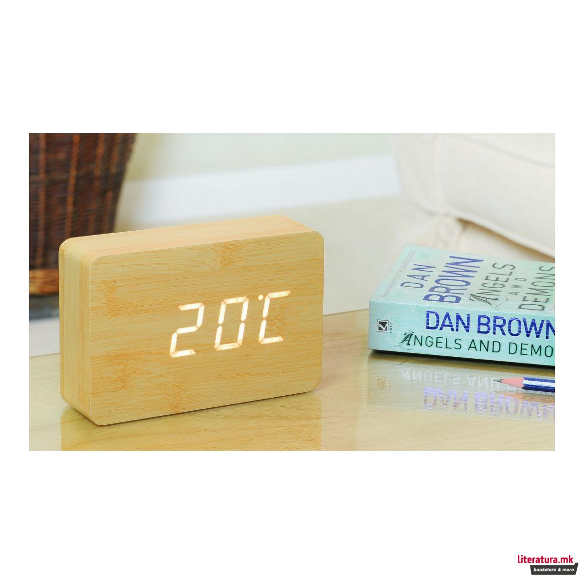 Часовник, Brick Click Clock - Beech 