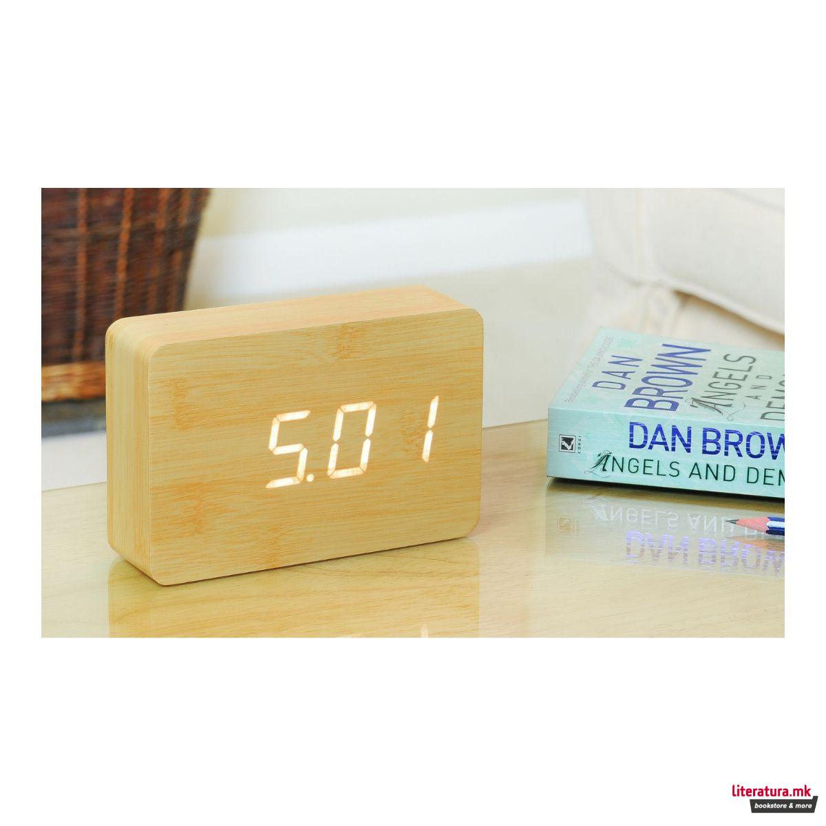 Часовник, Brick Click Clock - Beech 