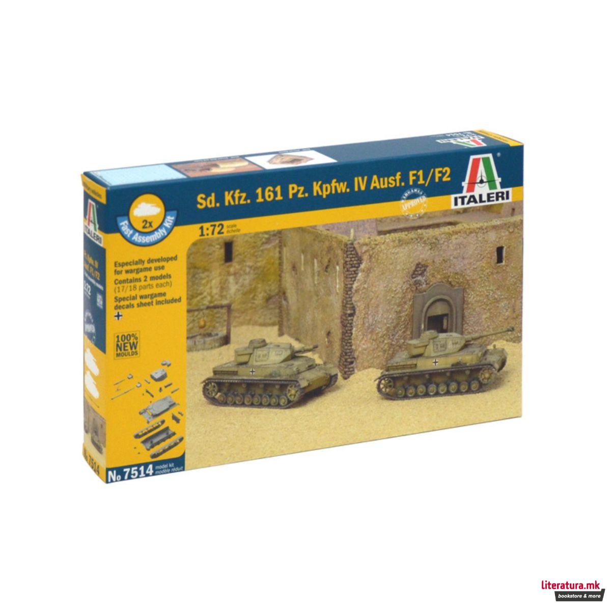 Макета, SD. Kfz. 161 Pz. Kpfw. IV Ausf.F1/F2, 1:72 