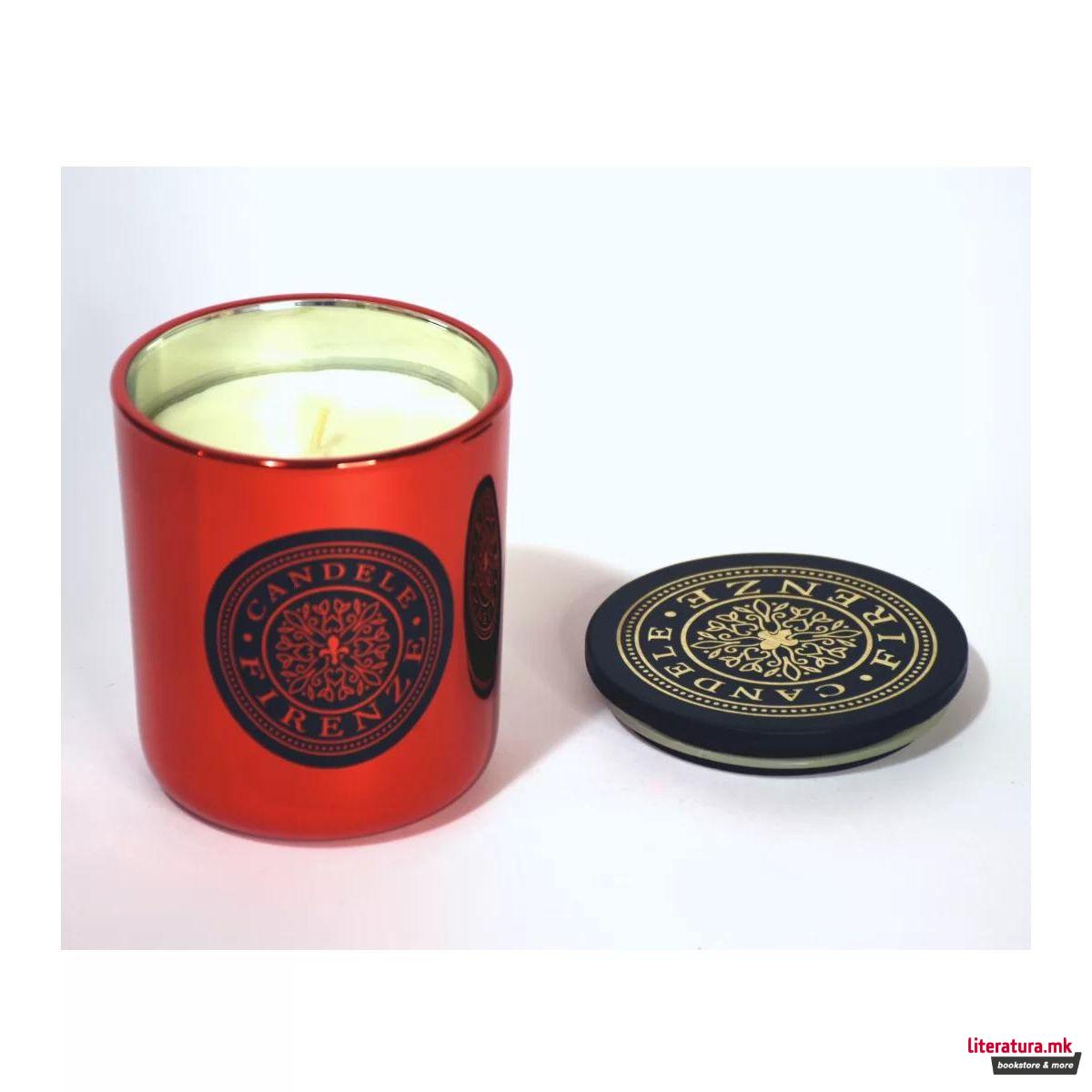 Свеќа, Candele Firenze Glass, металик црвена 
