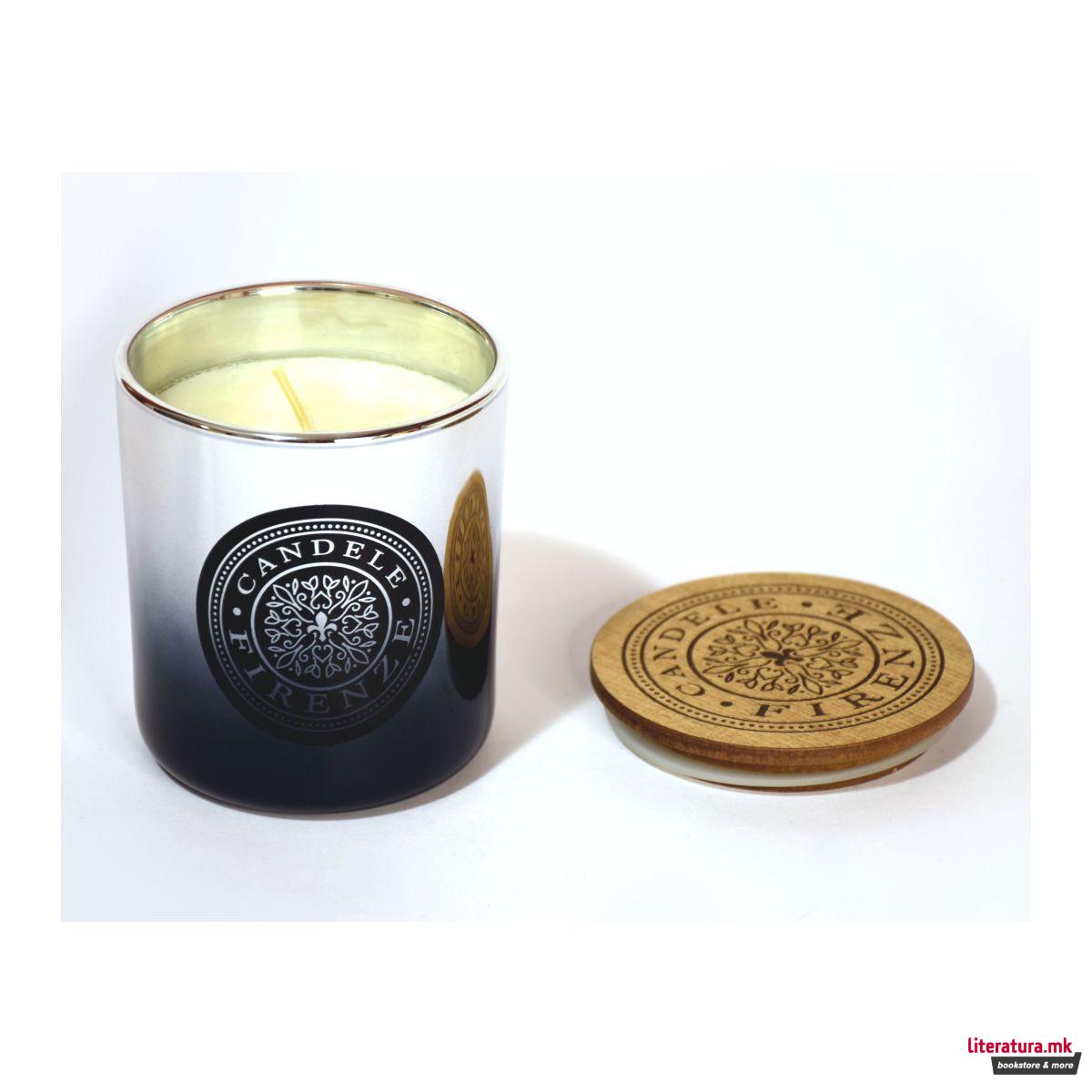 Свеќа, Candele Firenze Glass, металик сребрена градиент 