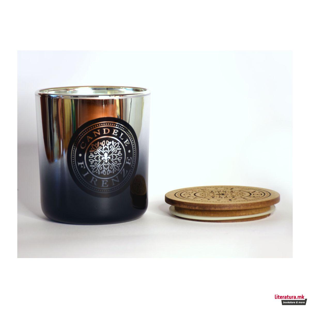 Свеќа, Candele Firenze Glass, металик сребрена градиент 