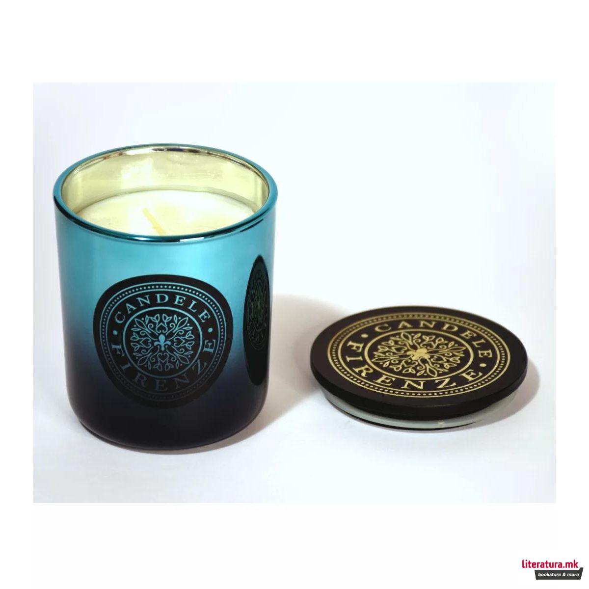 Свеќа, Candele Firenze Glass, металик сина градиент 