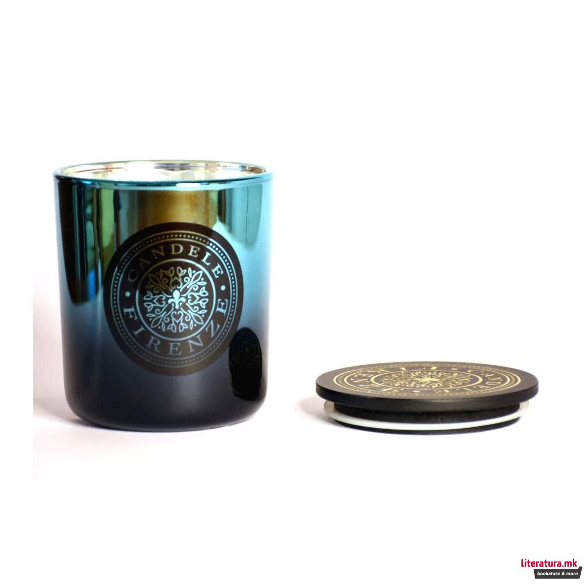 Свеќа, Candele Firenze Glass, металик сина градиент 