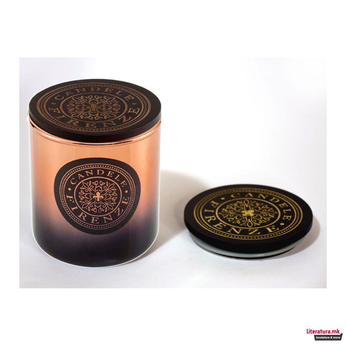 Свеќа, Candele Firenze Glass, металик бакарна градиент