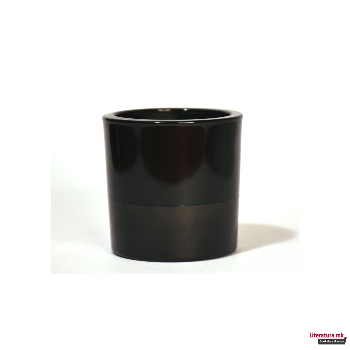 Свеќа, Candele Firenze VIP Glass, кадифена црна/металик црна 