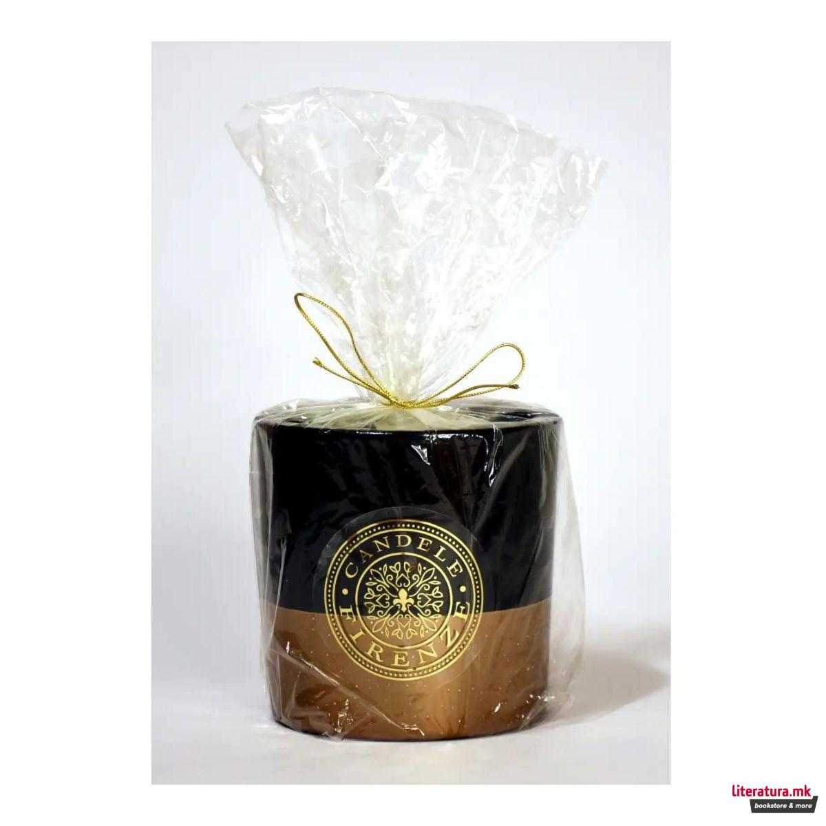 Свеќа, Candele Firenze VIP Glass, кадифена црна/металик костенлива 