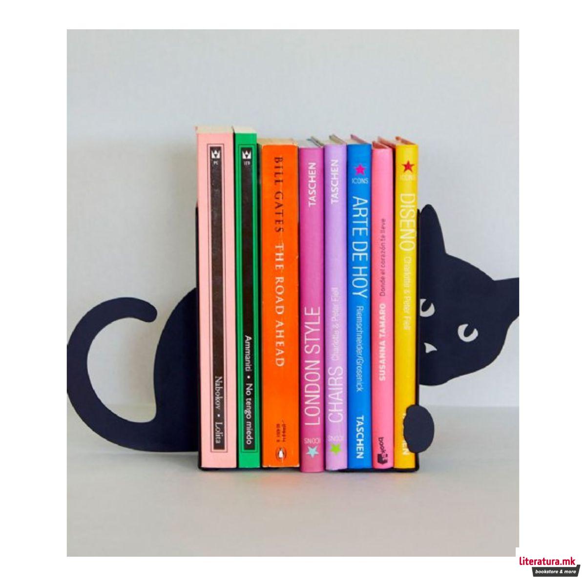 Метален држач за книги, Hidden Cat 