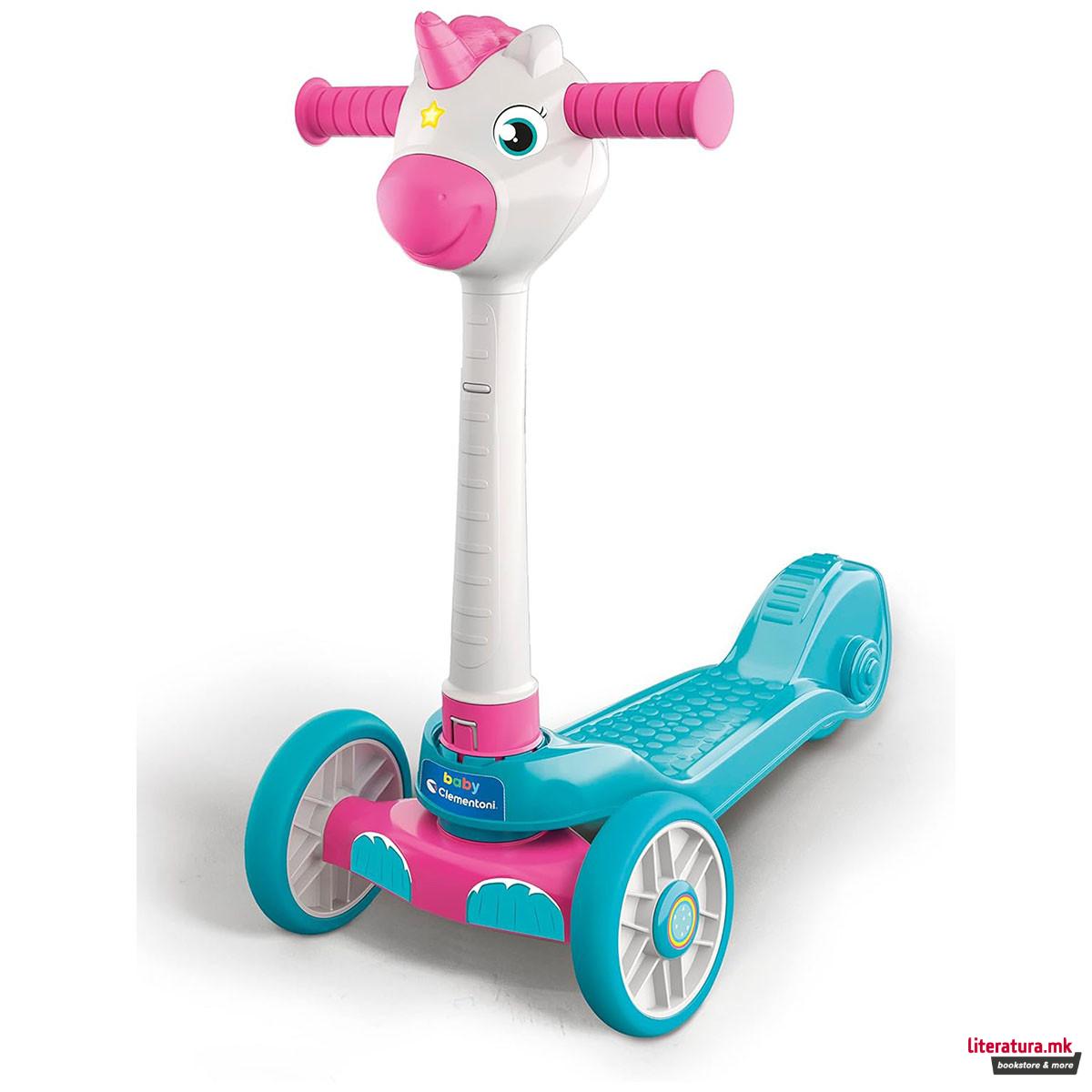 Детски тротинет, Baby Clementoni - Unicorn Push Scooter 