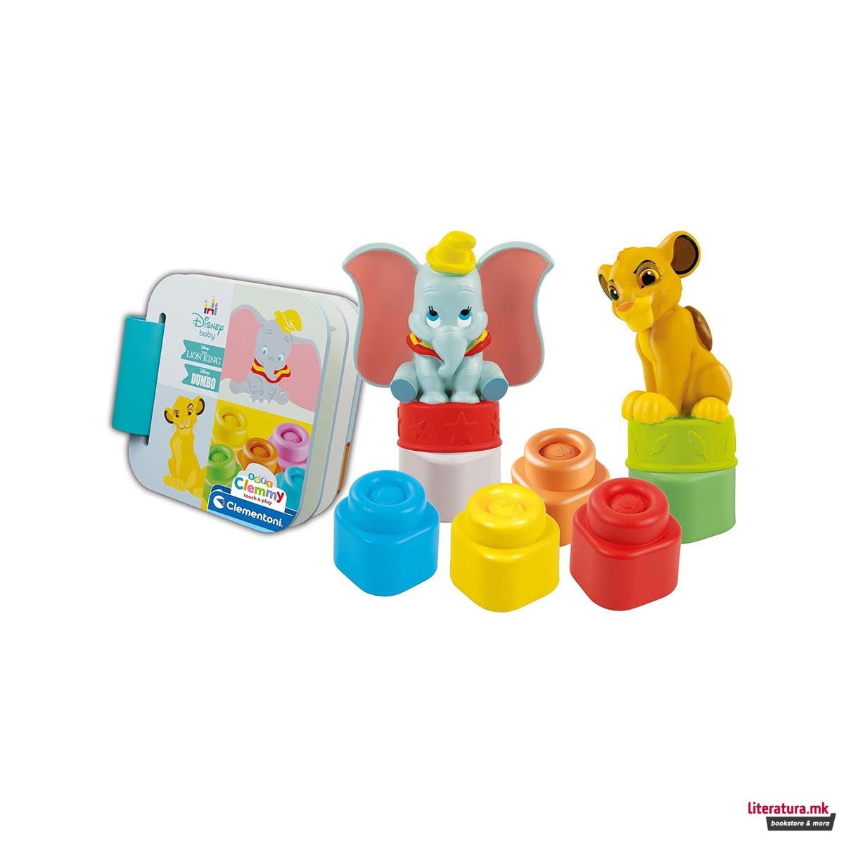 Сет за игра со меки коцки, Disney Baby - Simba and Dumbo Playset 