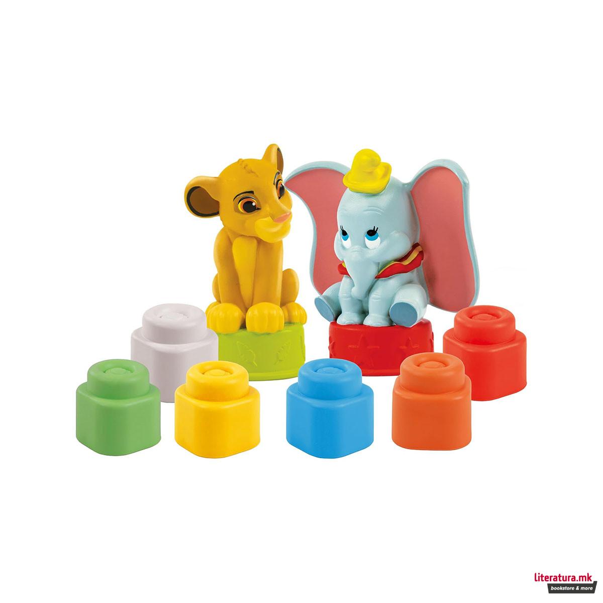 Сет за игра со меки коцки, Disney Baby - Simba and Dumbo Playset 