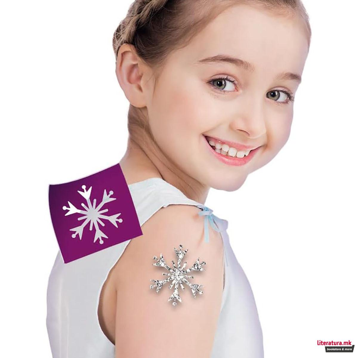 Сет за изработка на тетоважи, Disney: Frozen - Glitter Art 