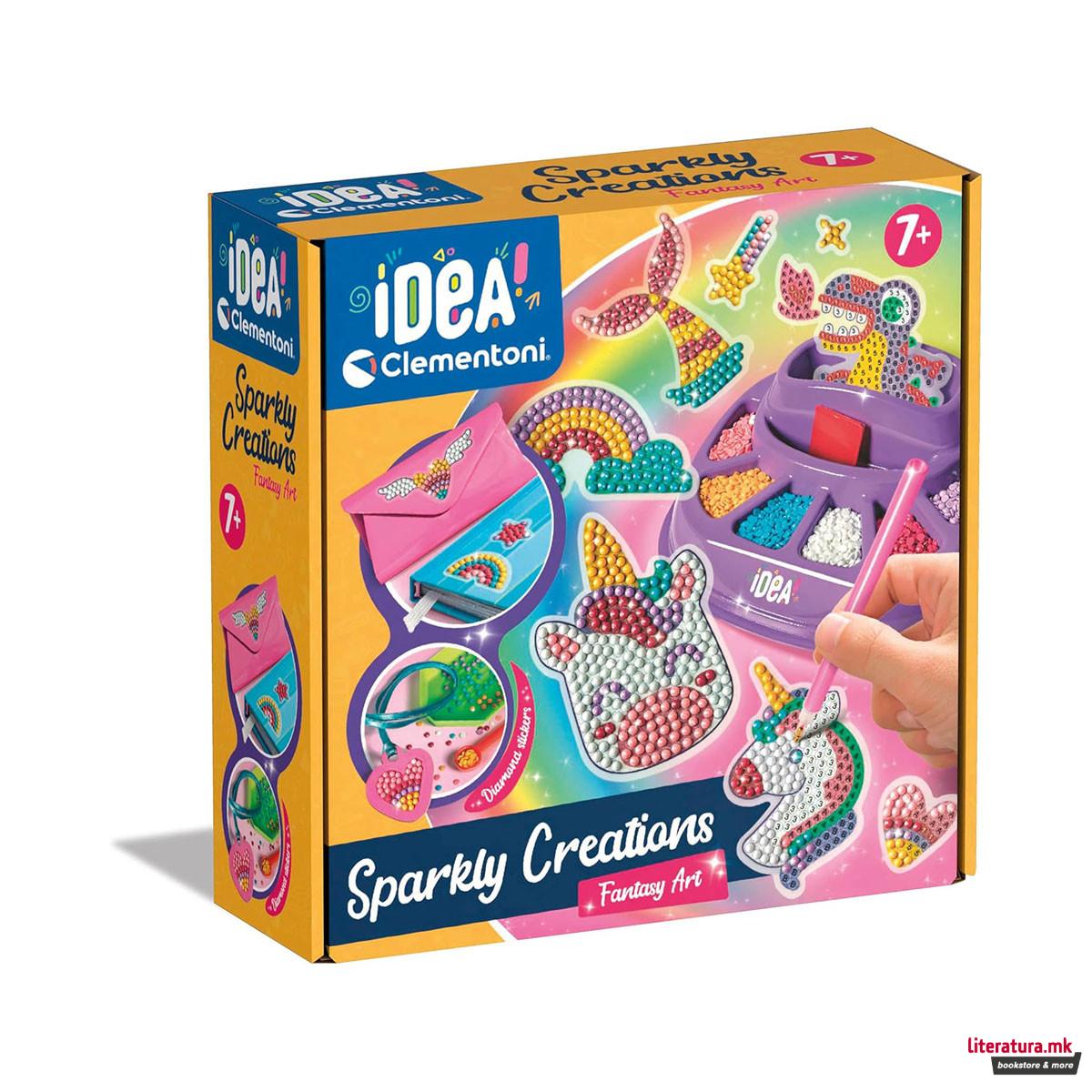 Сет за изработка, Idea Clementoni - Sparkly Creations: Fantasy Art 