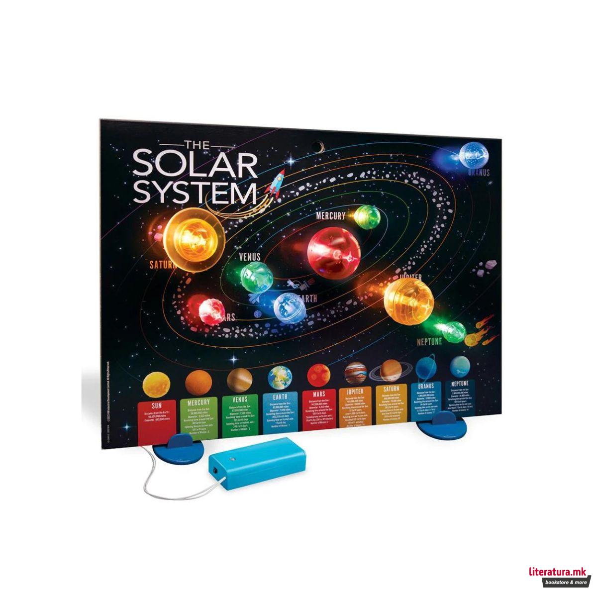 3D постер со Соларен систем, KidzLabs, 3D Solar System Light-Up Poster 