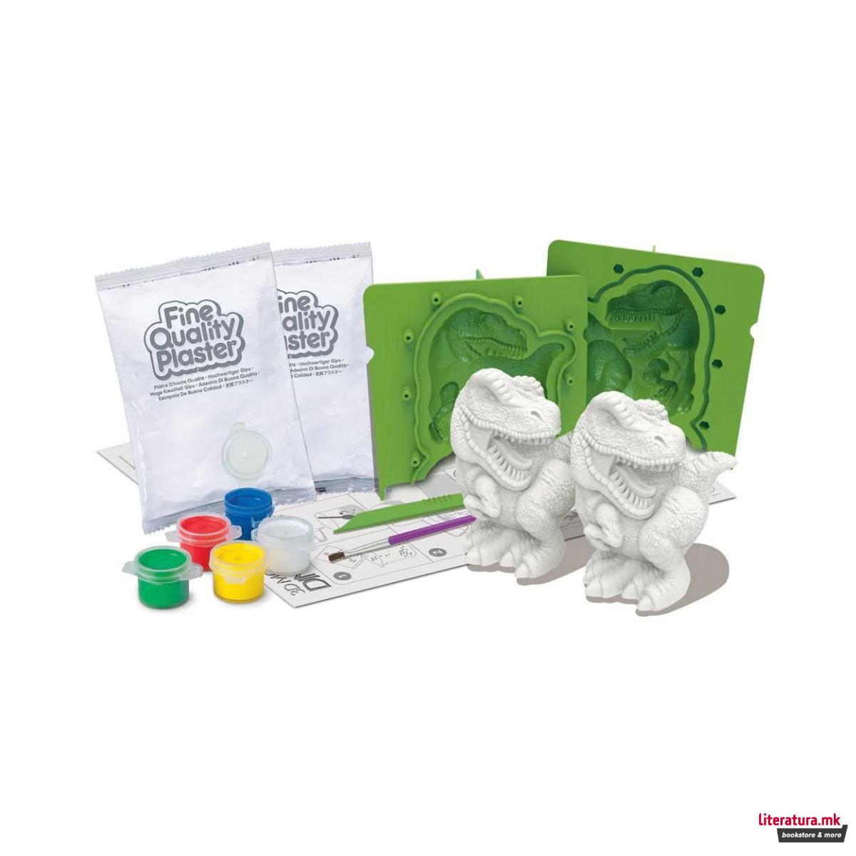 Сет за изработка со глина, 3D Mould & Paint, Диносауруси 