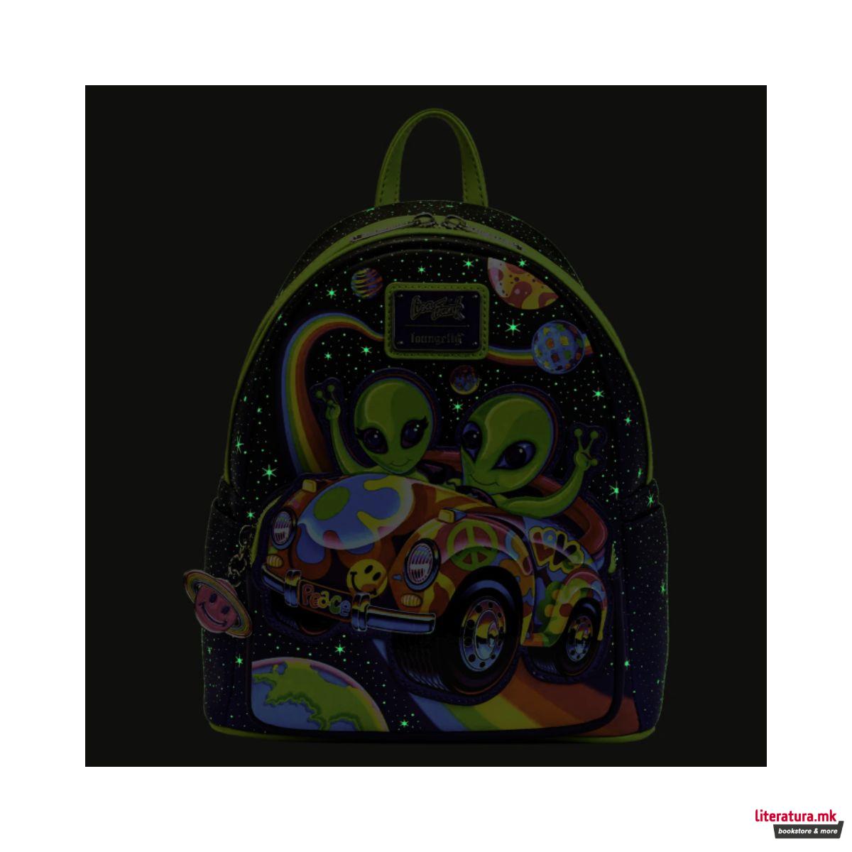 Ранец, Loungefly, Lisa Frank - Cosmic Alien Ride (Glow in the dark) 