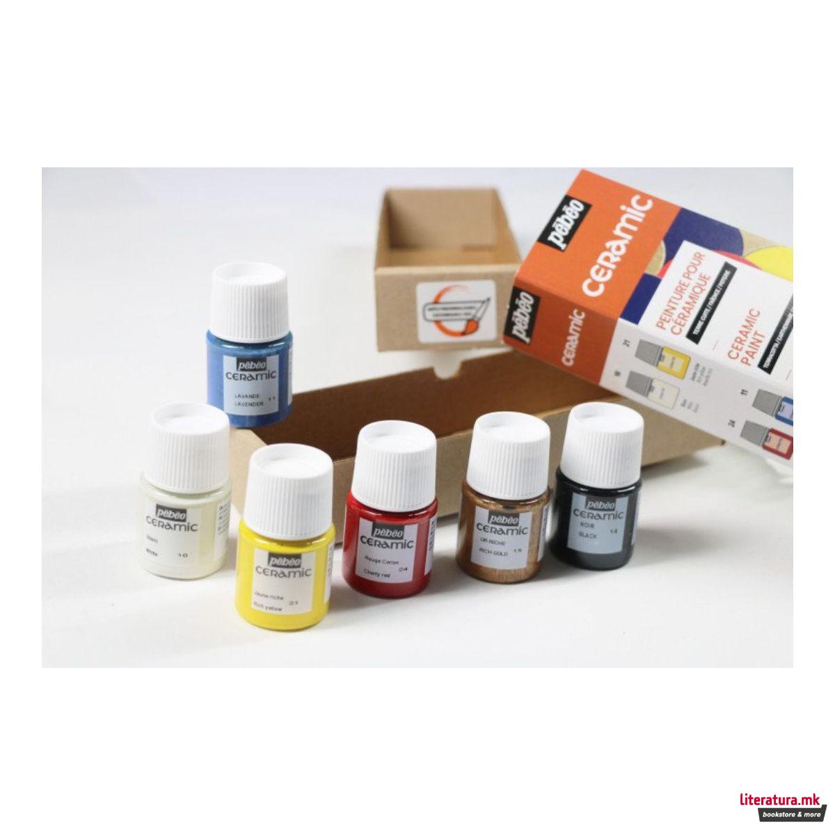 Сет бои за керамика, Pebeo, Ceramic - Initiation, 6x20ml 