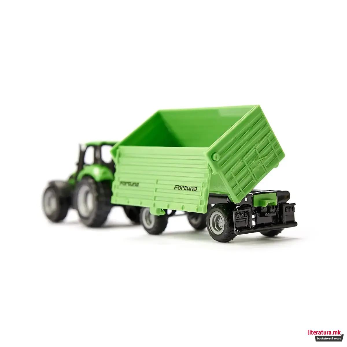 Фигура, Tractor DEUTZ-FAHR with Fortuna 4-wheel-trailer 