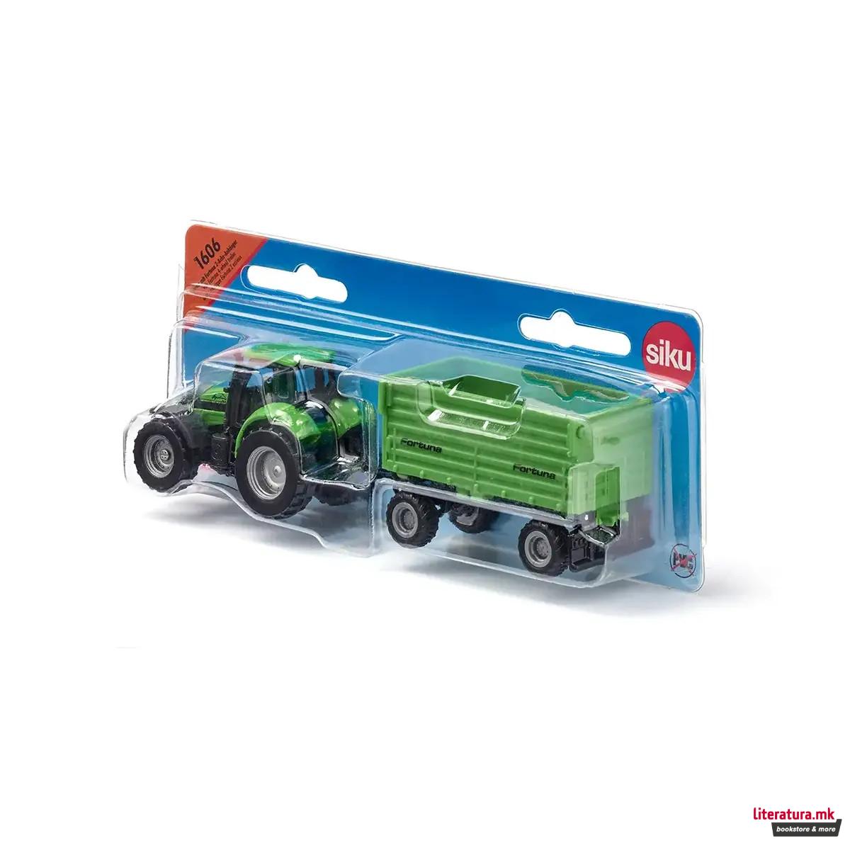 Фигура, Tractor DEUTZ-FAHR with Fortuna 4-wheel-trailer 