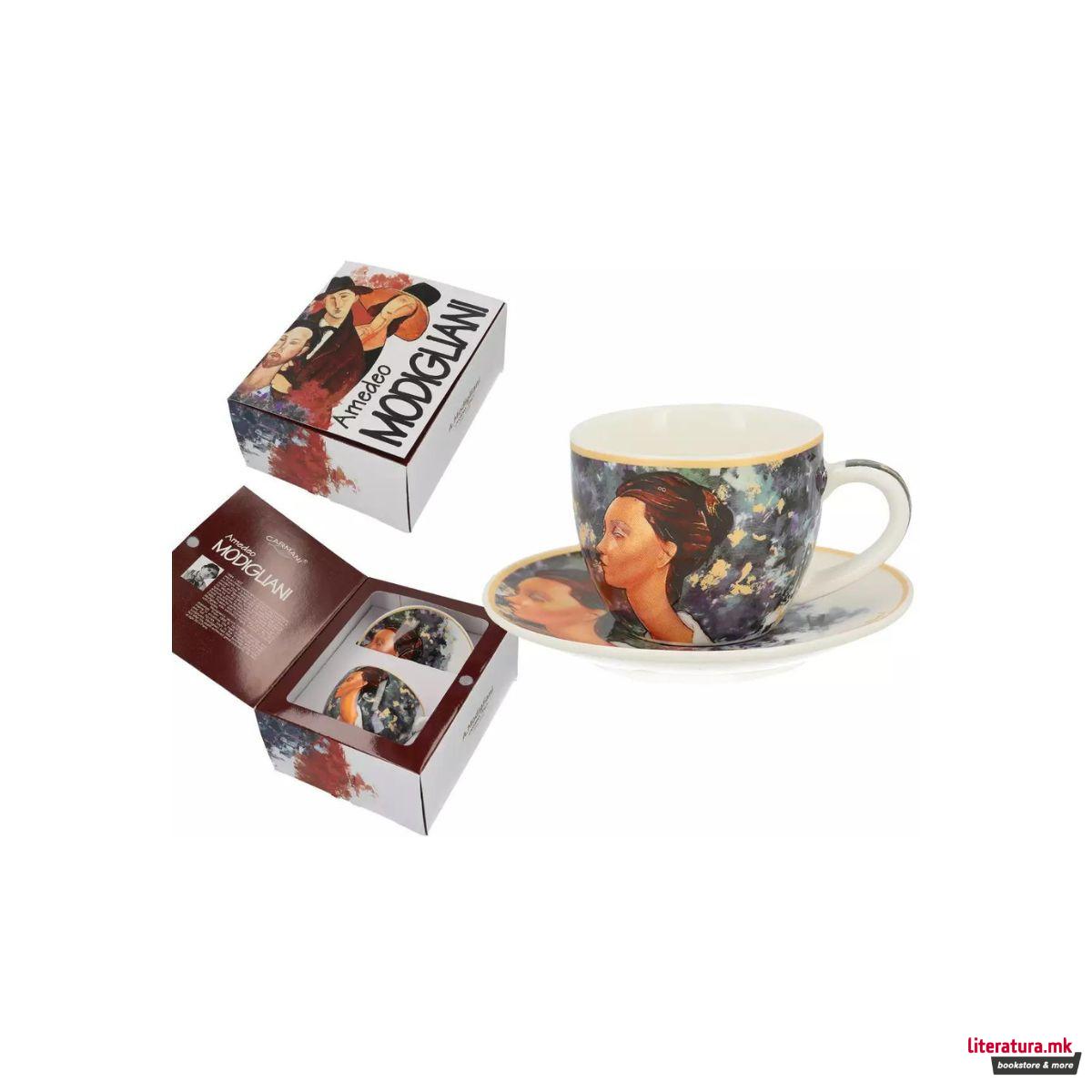 Шолја за еспресо со тацна, Carmani, Modigliani - Lunia Czechowska, 80ml