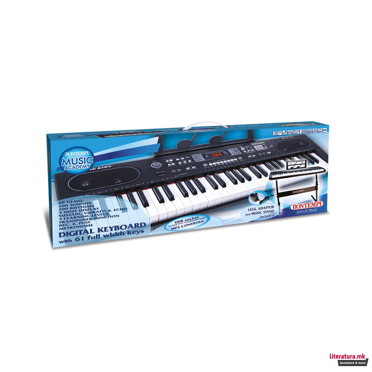 Дигитална клавијатура со масичка, Music Academy, 61 клавиш 