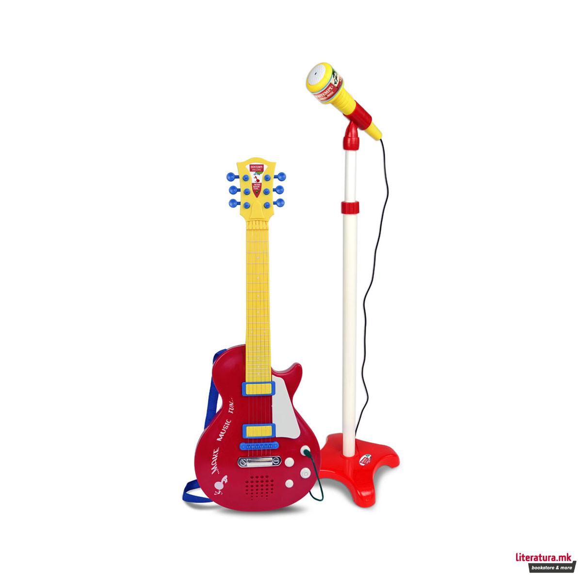 Електронска рок гитара, iPlay Electronic Rock Guitar w/ Stage Microphone 