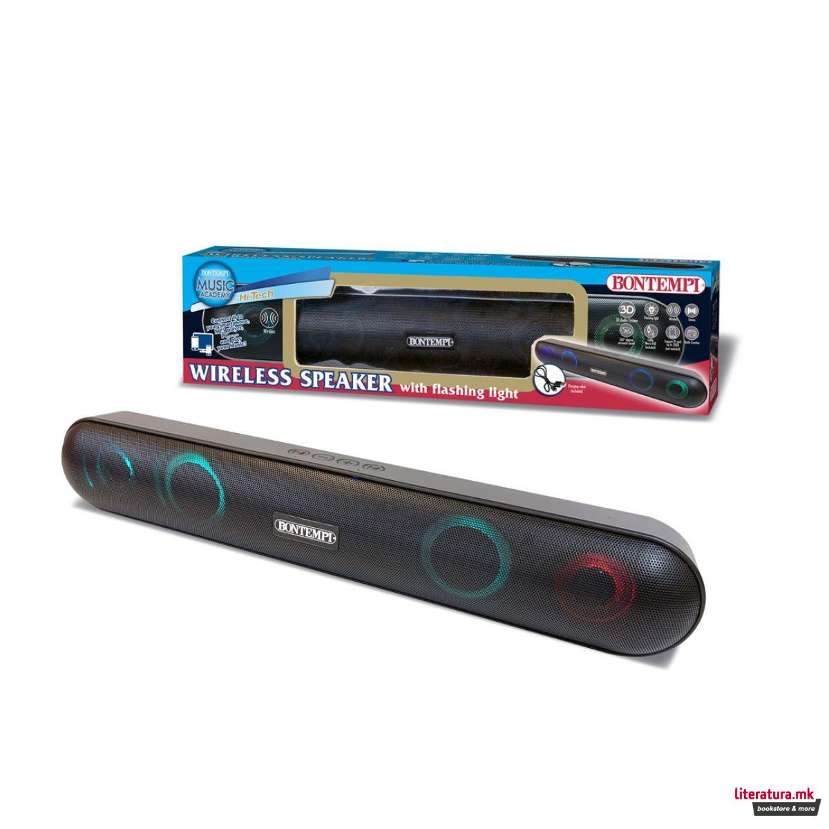 Безжичен звучник со LED светла, Music Academy Wireless Speaker 