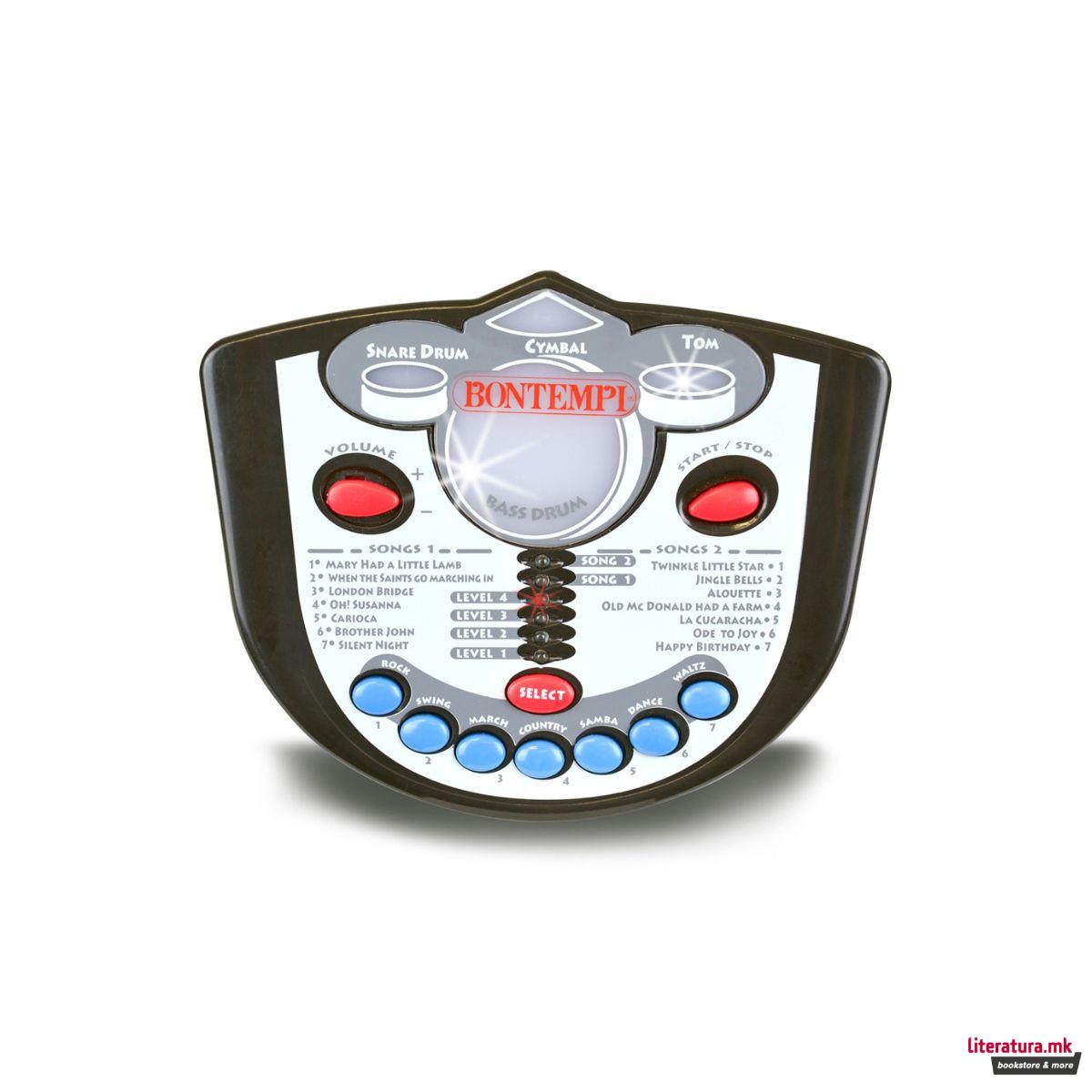 Тапани - сет со столче и електронски тутор, Music Academy Drum Set 