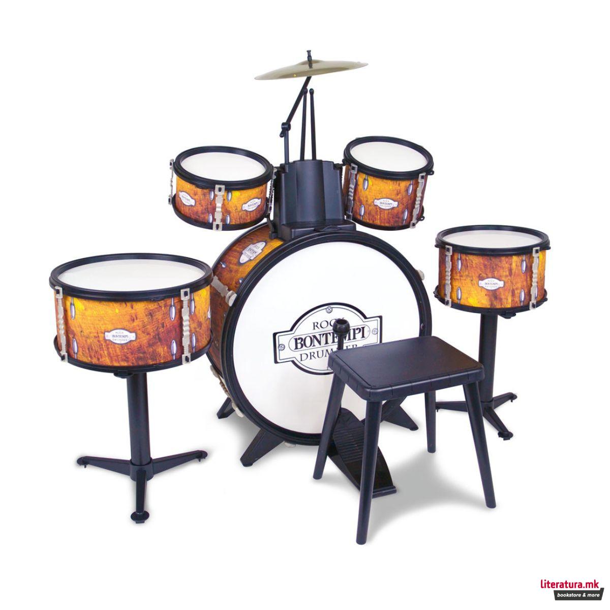 Рок тапани - сет со столче, Music Academy Rock Drum Set (Classic) 