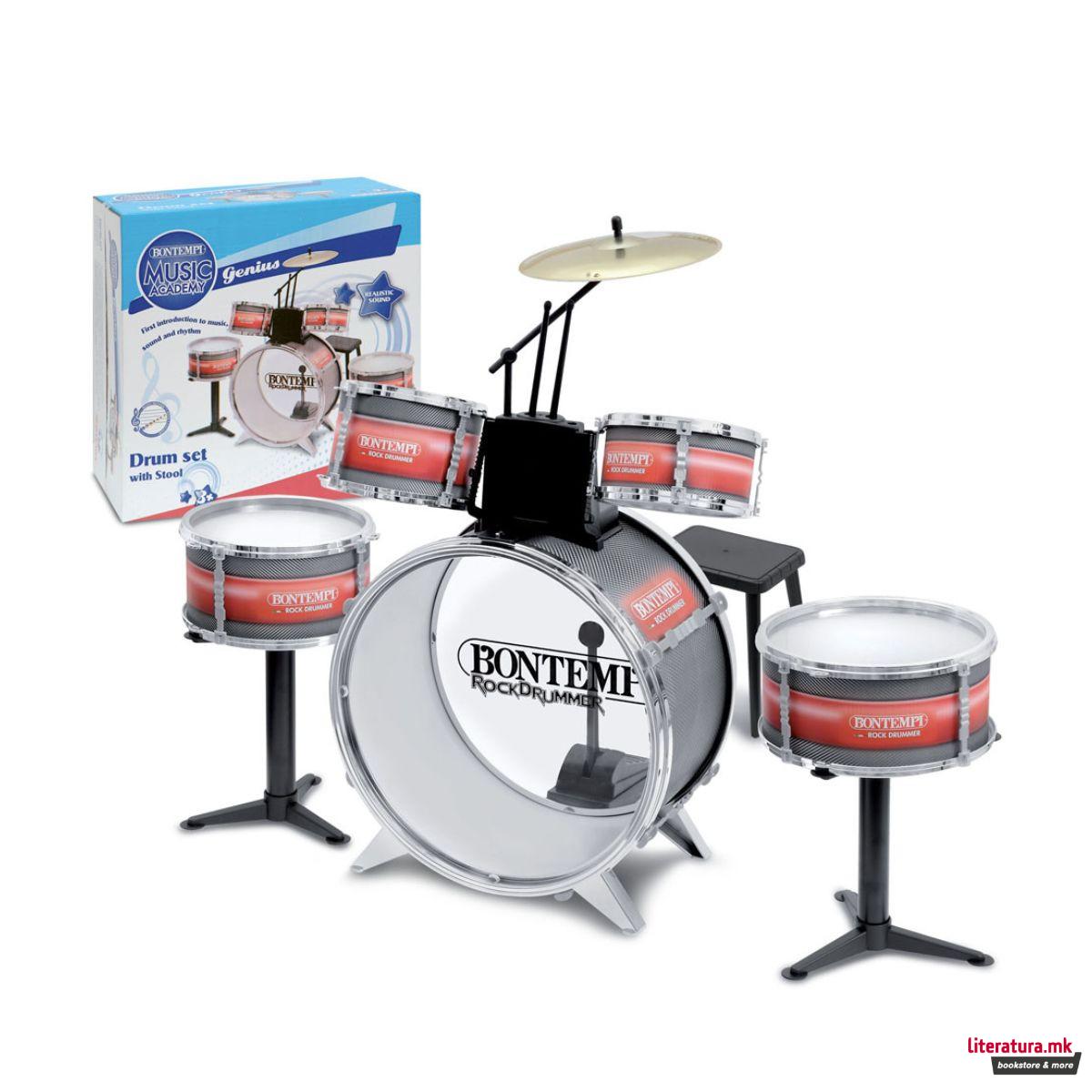 Рок тапани - сет со столче, Music Academy Drum Set 