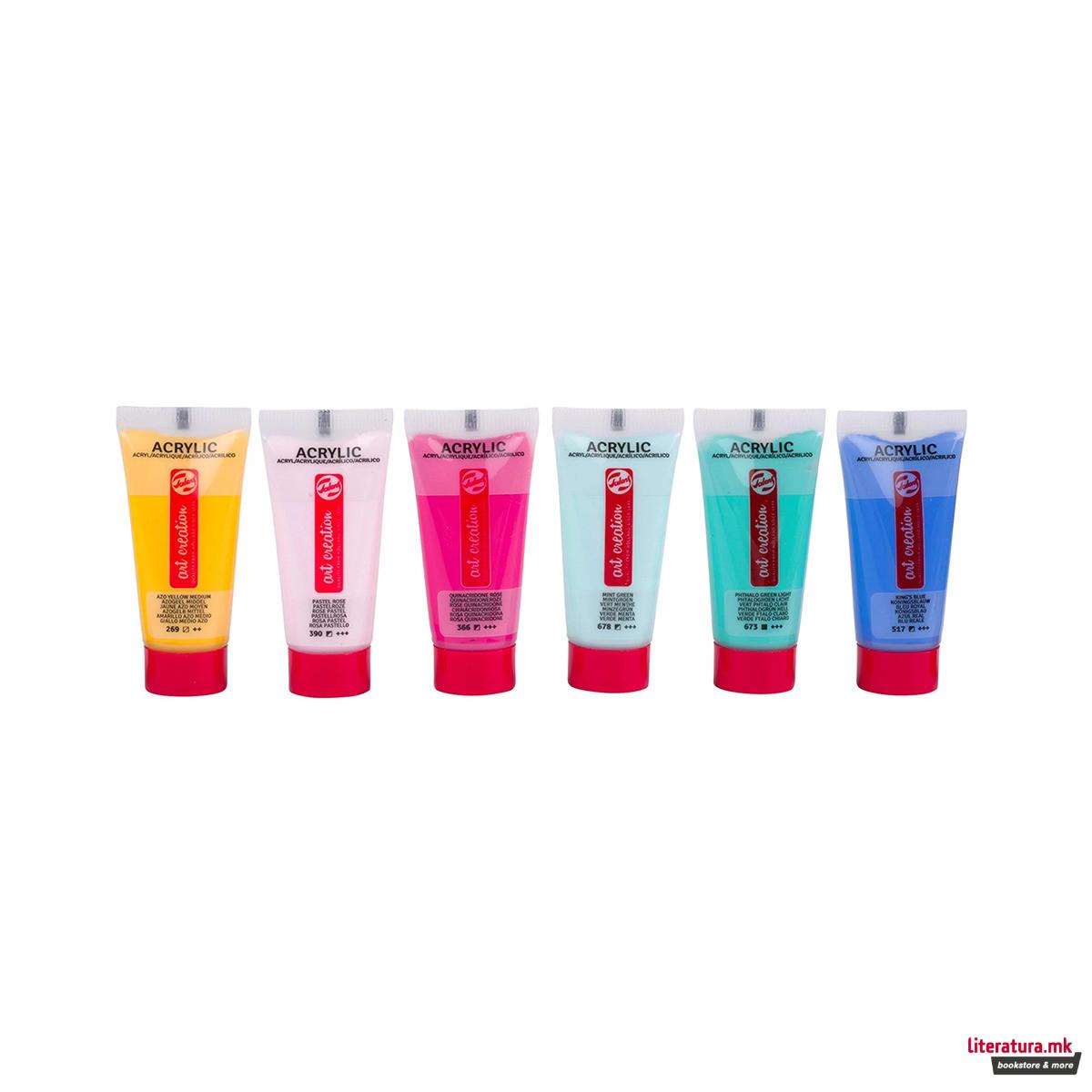 Сет акрилни бои, Talens Art Creation, Caribbean, 6 x 12 ml 