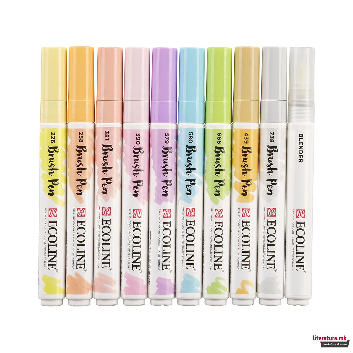 Сет брашпенс, Ecoline - Pastel, 10 бои 