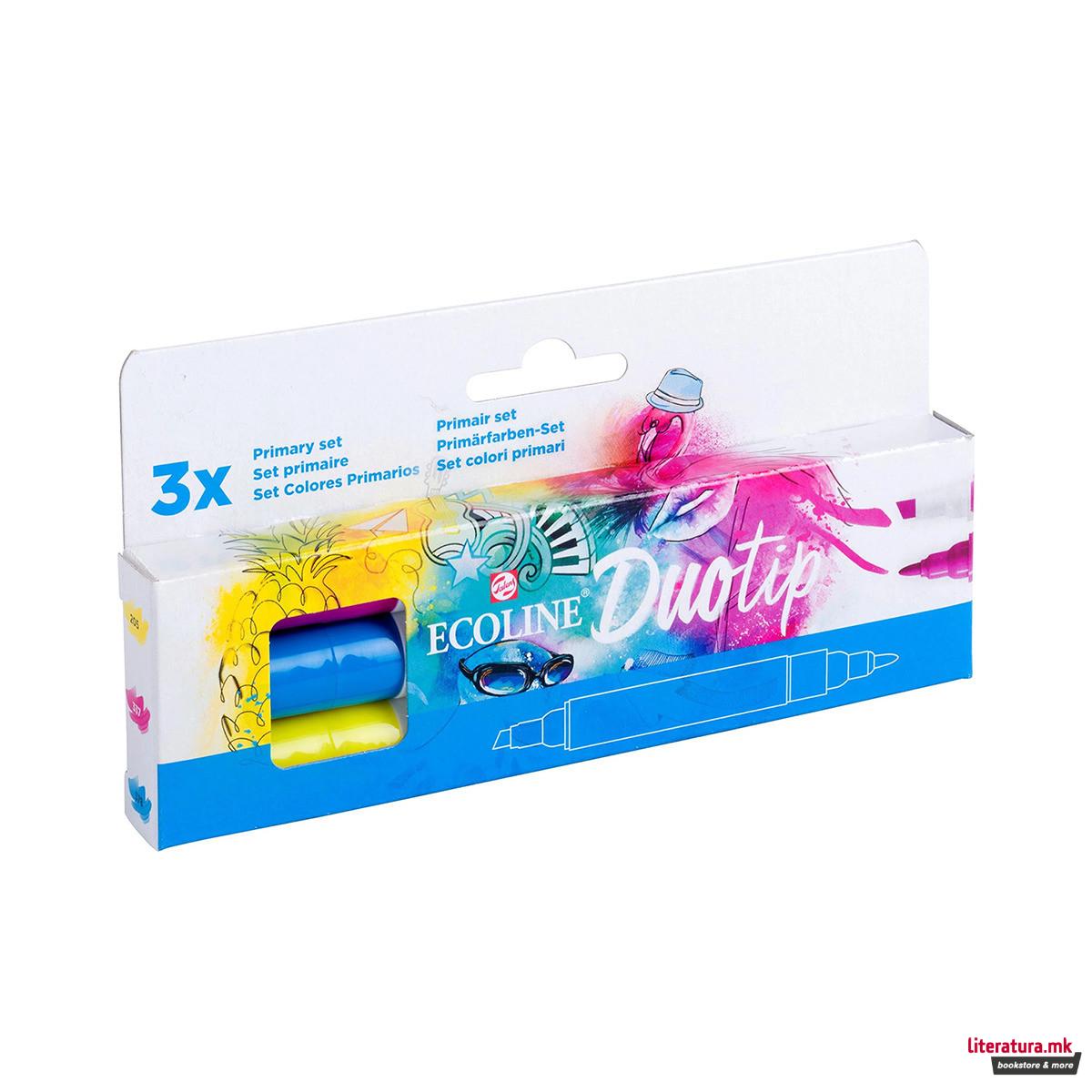 Сет двострани маркери, Ecoline - Primary, 3 бои 