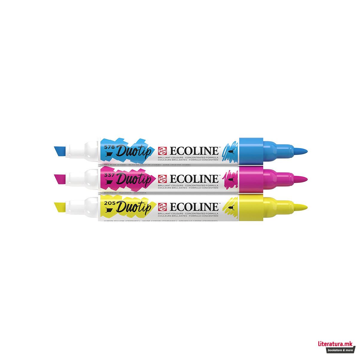 Сет двострани маркери, Ecoline - Primary, 3 бои 