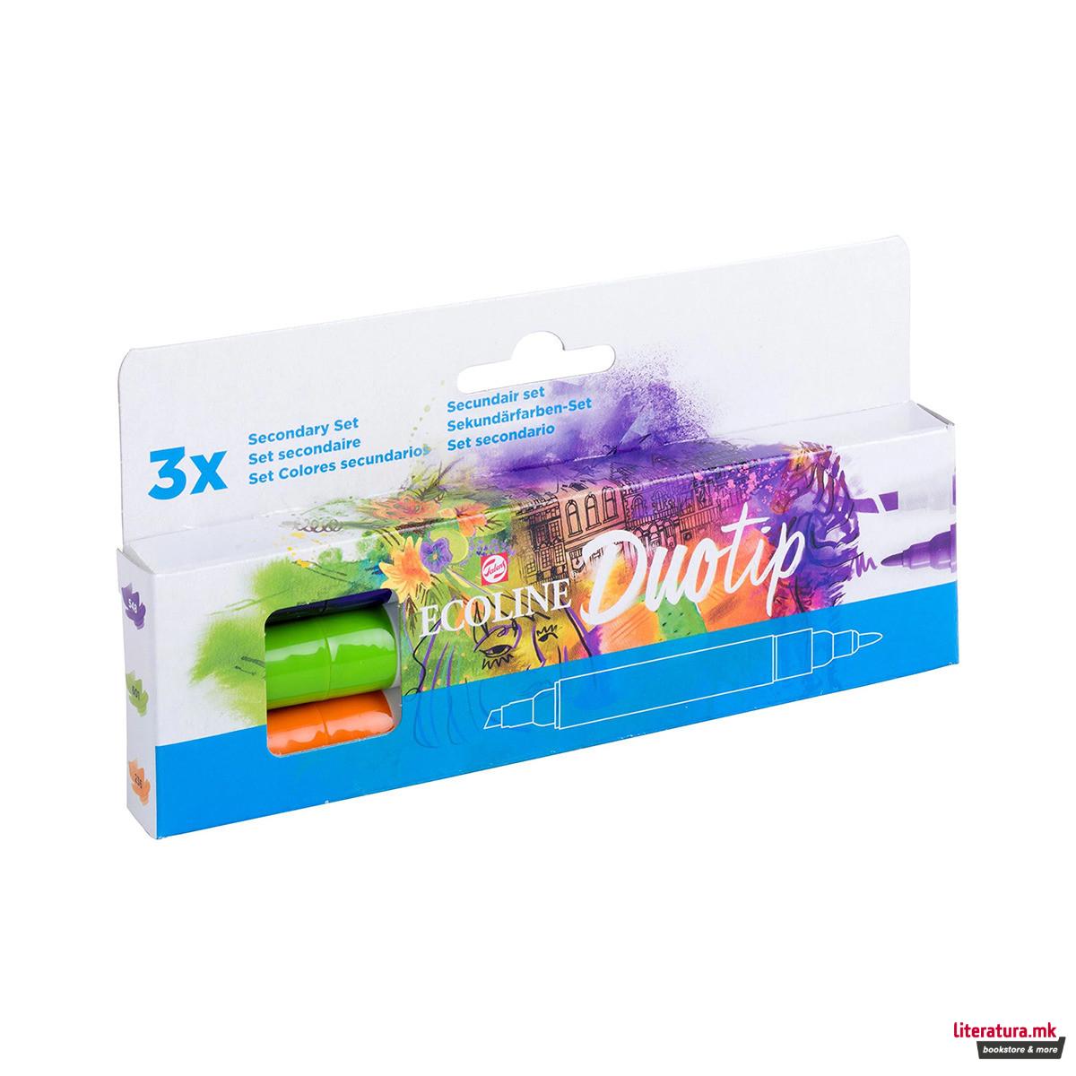 Сет двострани маркери, Ecoline - Secondary, 3 бои 