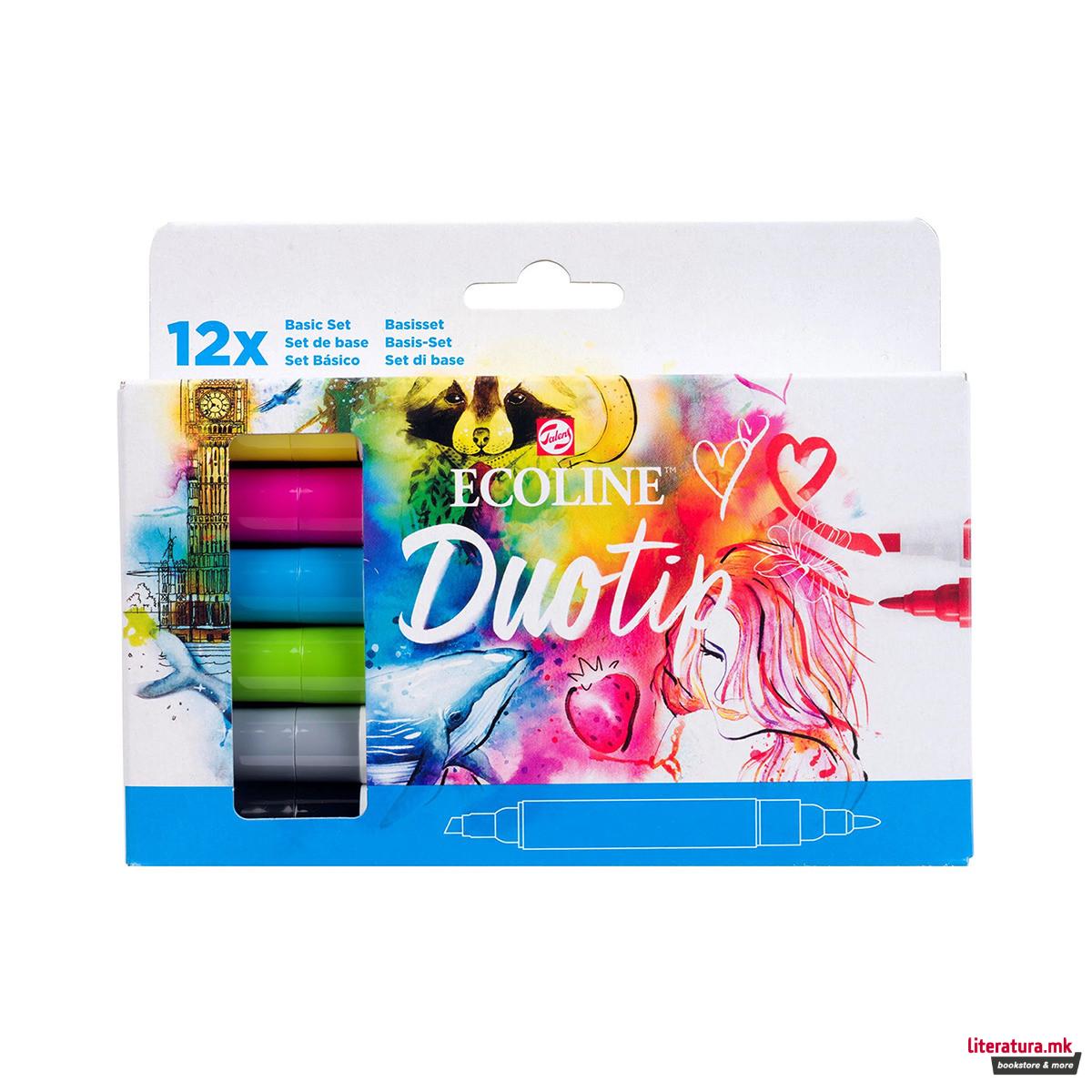 Сет двострани маркери, Ecoline - Basic, 12 бои 