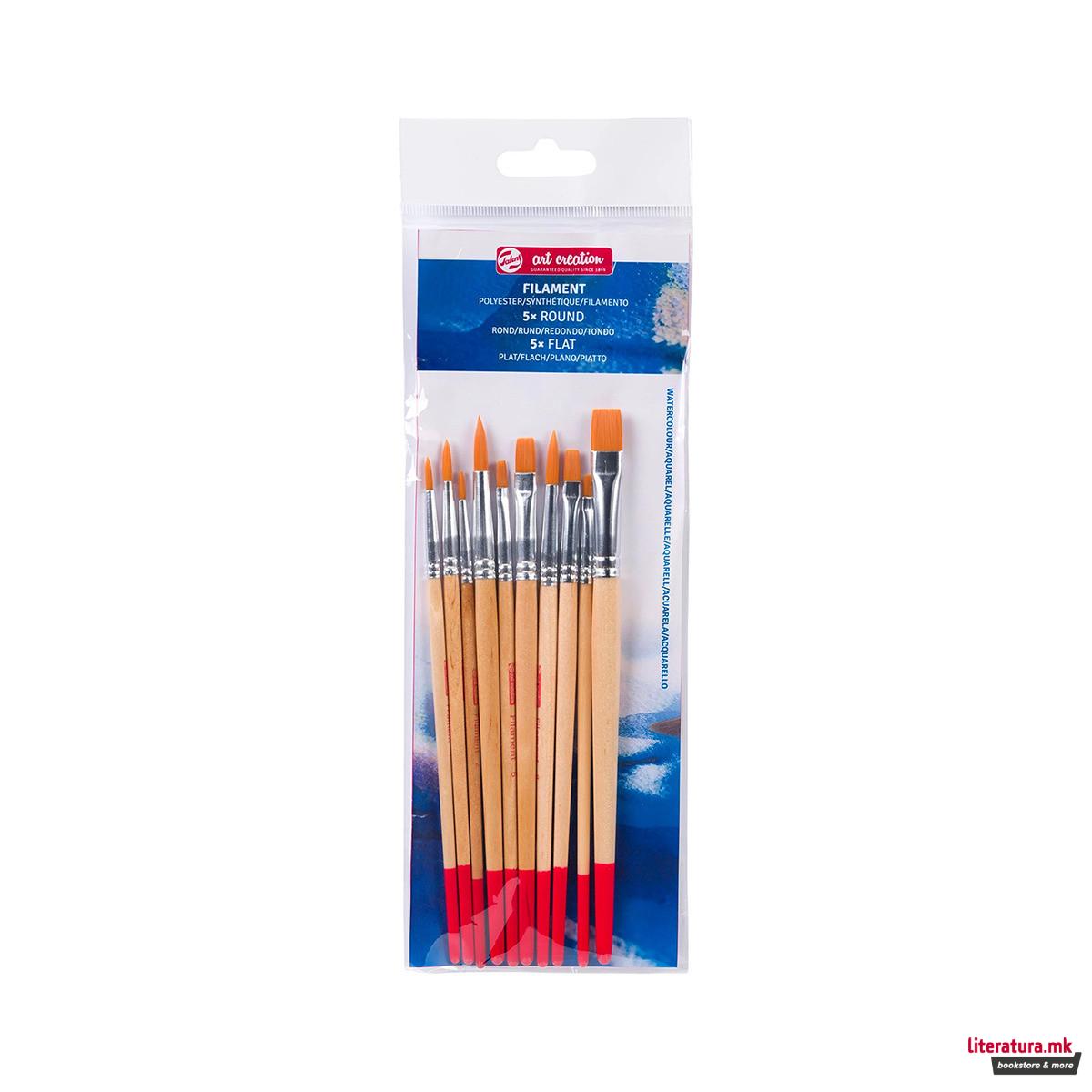 Сет четки за акварел (синтетички влакна), Talens Art Creation, 1/10 