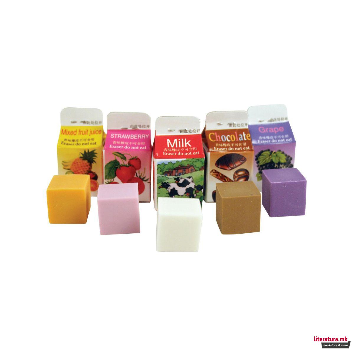 Сет миризливи гуми за бришење, Milk Carton, 1/5 