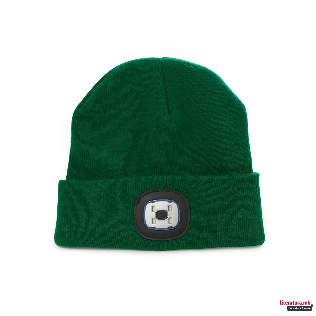 Капа со LED светло - зелена 