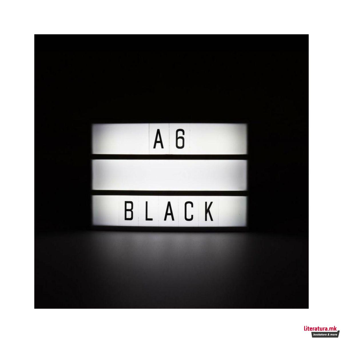 Магнетна светлечка табла, Cinematic, A6, црна 