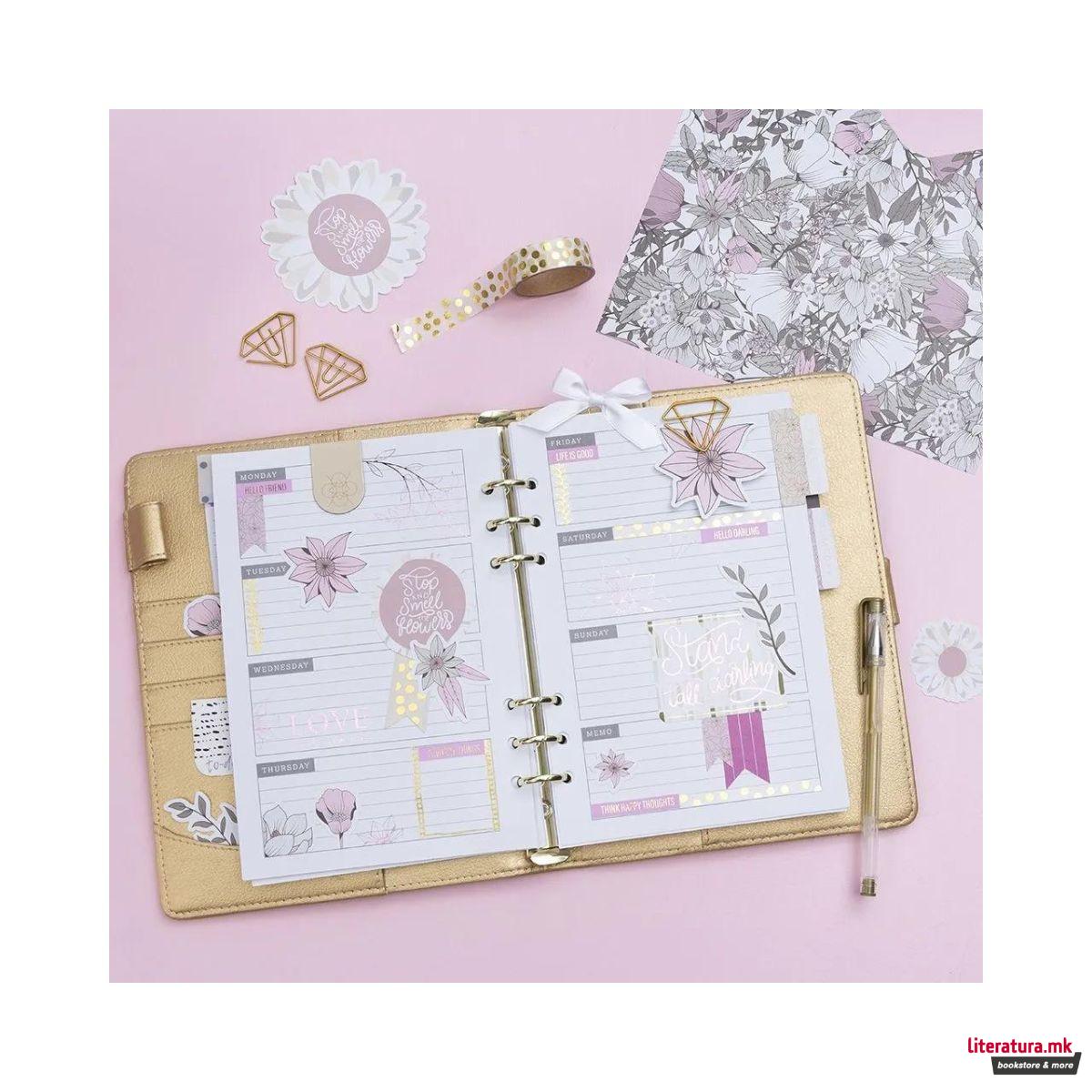 Декоративен селотејп, Rake & Dots, Gold, сет од 2 