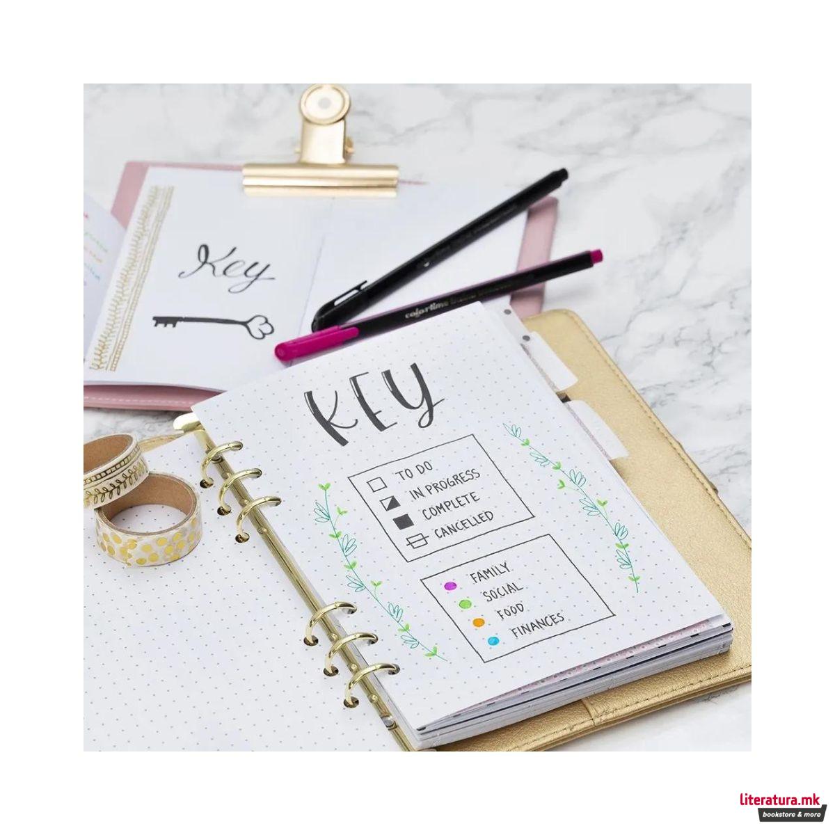 Декоративен селотејп, Rake & Dots, Gold, сет од 2 