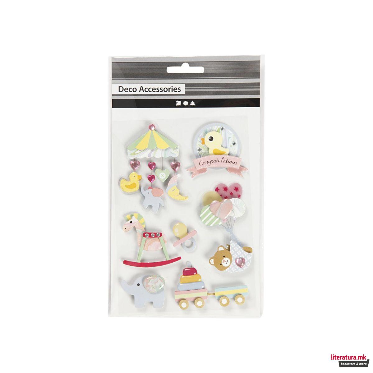 Сет од 8 3D стикери, Baby 