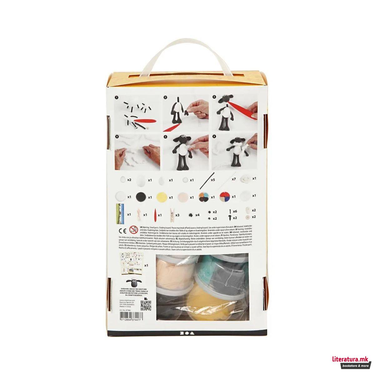 Сет за изработка со глина, Shaun the Sheep - Mossy Bottom Farm