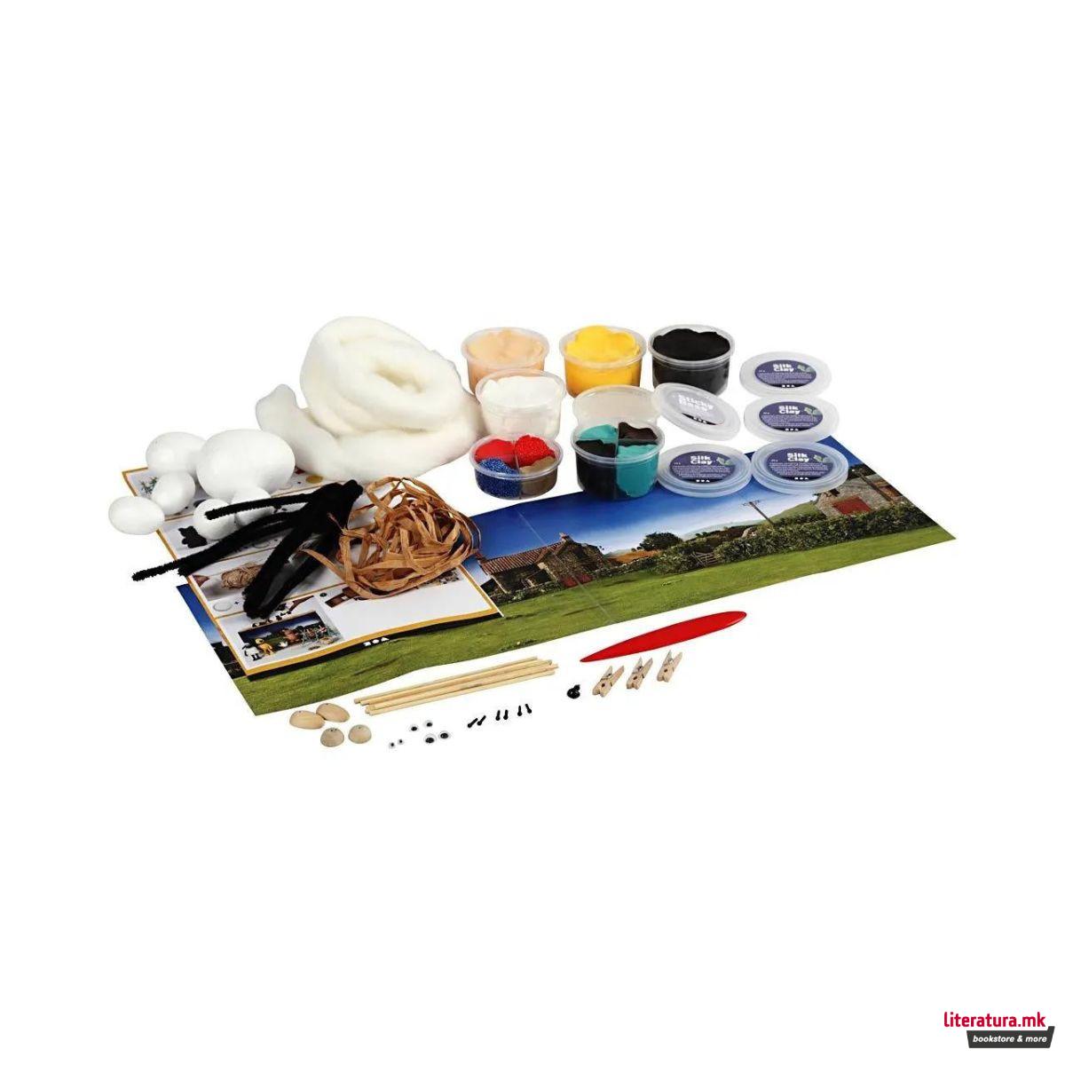 Сет за изработка со глина, Shaun the Sheep - Mossy Bottom Farm