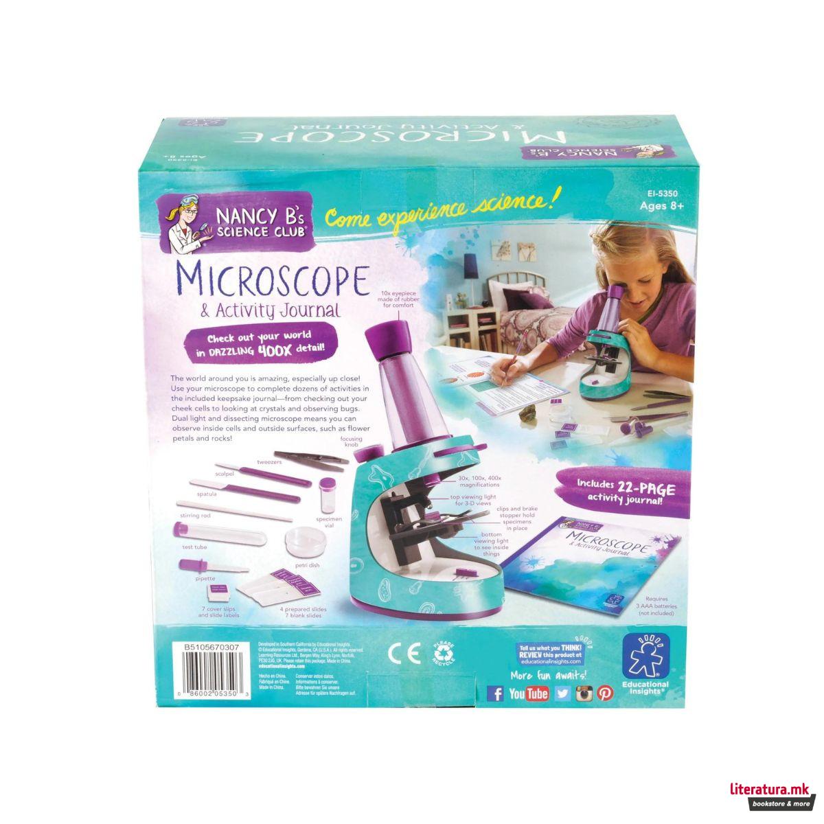 Сет микроскоп + дневник, Nancy B's Science Club® Microscope and Activity Journal 