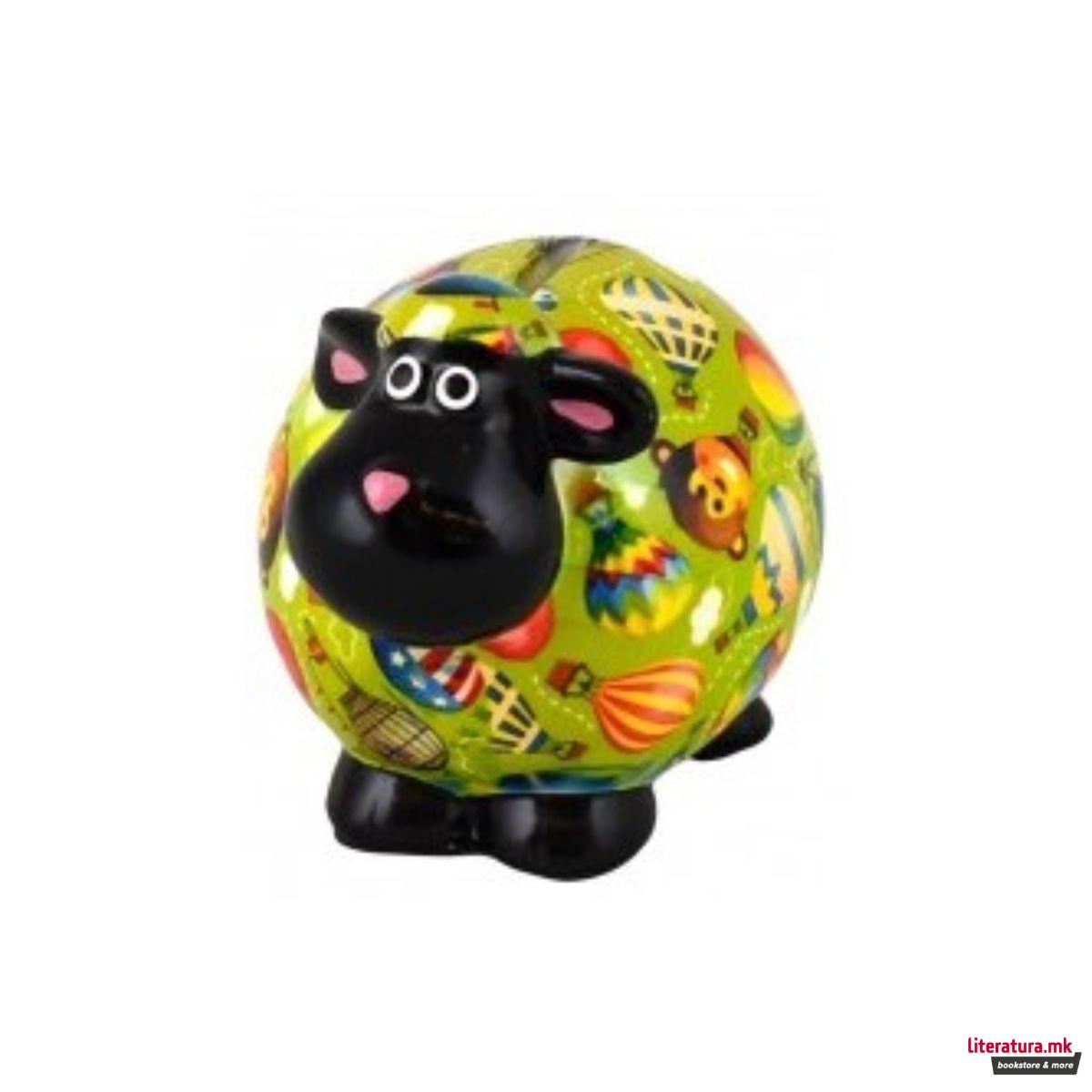 Касичка за пари, Giselle, зелена со мајмунчиња и балони, S 