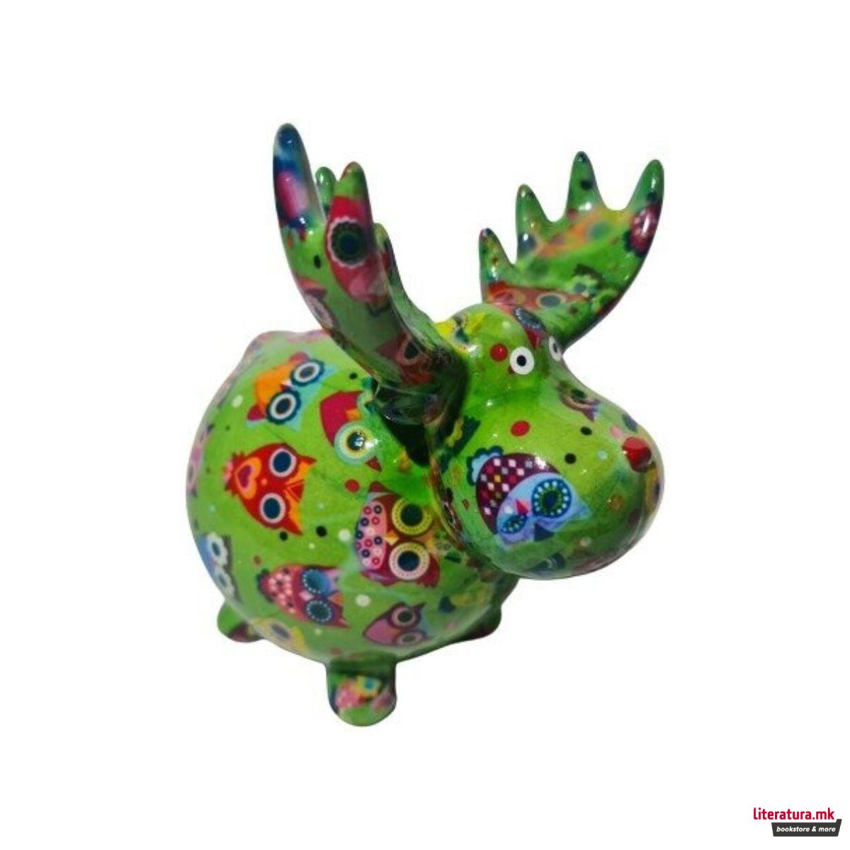 Касичка за пари, Randolph, зелена со бувчиња, S